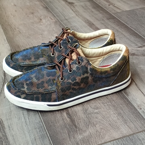 Twisted X Women's Leopard Print Sneakers - Blue and Brown Iridescent - Picture 1 of 11